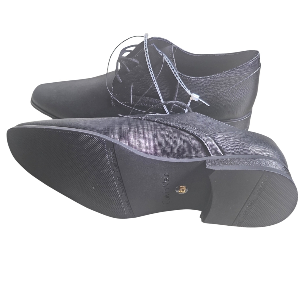 New Men's Calvin Klein Black Oxford Shoes Size 8.5 On Sale $42 - Picture 3 of 5